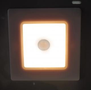 LED svítidlo černé PIR-RAN-B 0,6W orientační vestavné světlo se senzorem Barva světla: Teplá bílá