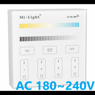MiBOXER - 4KR RF nástěnný ovladač 230V AC pro CCT dual-white LED pásky Mi-Light T2