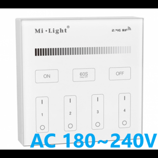 MiBOXER - 4KR RF nástěnný ovladač 230V AC pro jednobarevné osvětlení Mi-Light T1