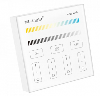 MiBOXER - 4KR RF nástěnný ovladač 2xAAA pro CCT dual-white LED pásky Mi-Light B2