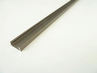 Mikro M2 bronzový nástěnný hliníkový profil 15x6mm ALU mini lišta pro LED pásek Varianta profilu: 1m profil bez krytu