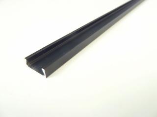 Mikro M2 černý nástěnný hliníkový profil 15x6mm ALU mini lišta pro LED pásek Varianta profilu: 1m profil bez krytu