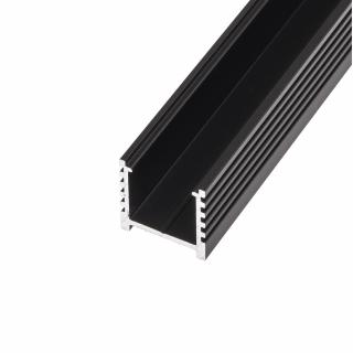 N12C černý nástěnný hliníkový profil 19x19mm velká lišta pro LED pásek Varianta profilu: 2m profil bez krytu