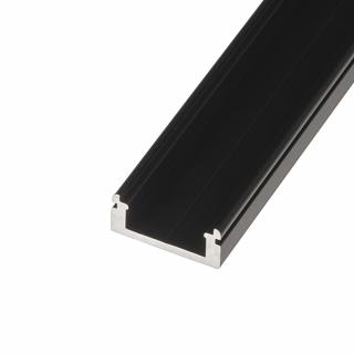 N8C černý nástěnný hliníkový profil 19x8mm přisazená lišta pro LED pásek Varianta profilu: 1m profil bez krytu