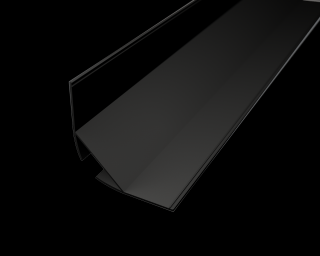 R15-B černý široký rohový hliníkový profil 30x30mm - chladící ALU lišta pro LED pásek se sklonem 45° Varianta profilu: 2m profil bez krytu