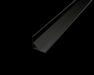 R5 černý rohový hliníkový profil 16x16mm - chladící LED ALU lišta pro LED pásek se sklonem 45° Varianta profilu: 2m profil bez krytu