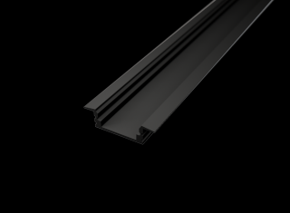 RC1-B černý vestavný hliníkový profil - chladící ALU zapuštěná lišta pro LED pásky Varianta profilu: 1m profil bez krytu