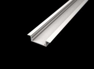 RC1-W bílý vestavný hliníkový profil - chladící ALU zapuštěná lišta pro LED pásky Varianta profilu: 1m profil bez krytu