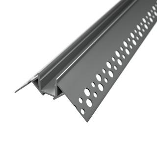 RC11 vestavný rohový hliníkový profil do SDK - chladící ALU zapuštěná rohová lišta pro LED pásky do sádrokartonu Varianta profilu: 1m profil bez krytu