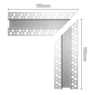 Roh k profilu RC5 vestavný hliníkový profil do SDK 2ks - chladící ALU zapuštěná lišta pro LED pásky do sádrokartonu
