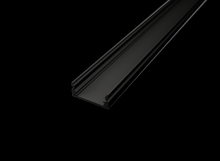 SF1-B černý - nástěnný hliníkový profil 17x8mm - chladící LED ALU přisazená lišta pro LED pásek Black Varianta profilu: 1m profil bez krytu