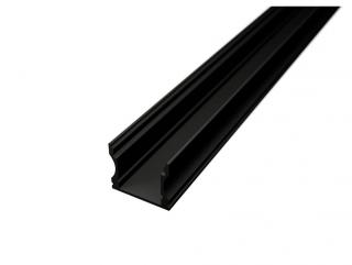 SF2-B černý - nástěnný hliníkový profil chladící LED ALU přisazená lišta pro LED pásek Varianta profilu: 1m profil bez krytu
