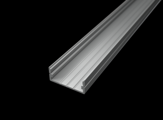 SF3-S stříbrný - nástěnný hliníkový profil široký 24x10mm - chladící ALU přisazená lišta pro LED pásek Varianta profilu: 1m profil bez krytu