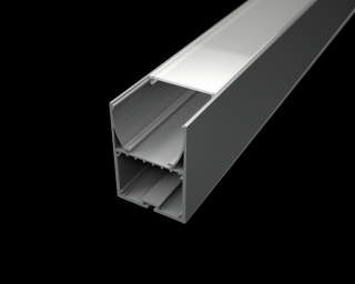 SP1 stříbrný hliníkový profil 50x70mm velká lišta pro LED pásek Suspended 1 Varianta profilu: 1m profil bez krytu