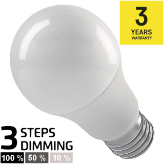 Stmívatelná LED žárovka EMOS 3step 10,5W závit E27 teplá bílá, krokové stmívání