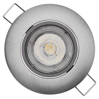 Stříbrné LED bodové svítidlo EMOS SIMMI 5W vestavné, teplá bílá ZD3221