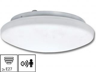 Stropní a nástěnné svítidlo VICTOR pro 2x žárovku E27 a s HF senzorem pohybu IP44 W141-BI