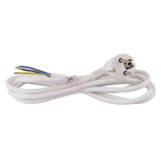 Třížilový napájecí kabel 3x1mm 2metry bílá/černá flexo šňůra se zástrčkou Barva produktu: Bílá