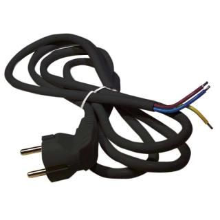 Třížilový napájecí kabel 3x1mm 3metry bílá/černá flexo šňůra se zástrčkou Barva produktu: Černá