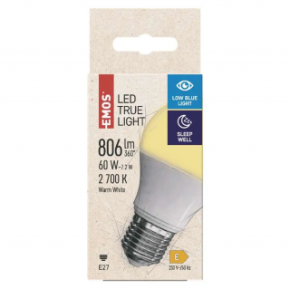 Zdravá LED žárovka True Light 7,2W závit E27 Low blue light Barva světla: Teplá bílá