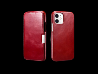Knížkové pouzdro iCarer Vintage na Apple iPhone 12 mini Barva: Červená