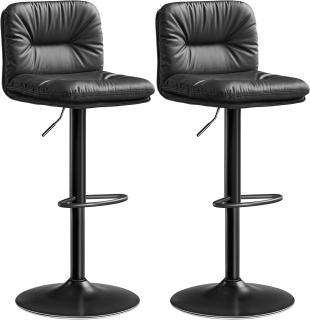 Sada 2 barových židlí s nastavitelnou výškou Barva: Černá