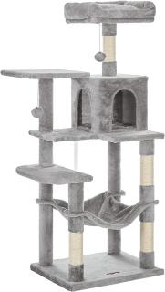 Škrabadlo pro kočky s houpací sítí 143 cm Light Grey