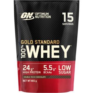 100 % Whey Gold Standard - 465 g, dvojitá čokoláda Barva: 450 g, jahoda