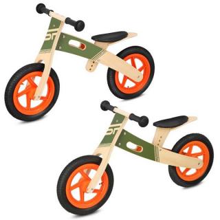 Dětské dřevěné odrážedlo 2v1 WOO-RIDE DUO - khaki