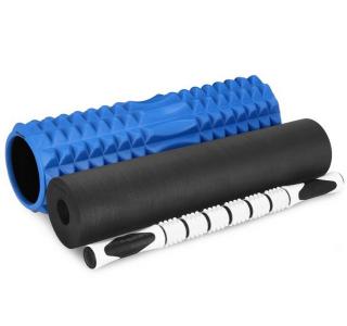 Fitness masážní válec 3v1 Mix Roll Barva: Modrá + černá