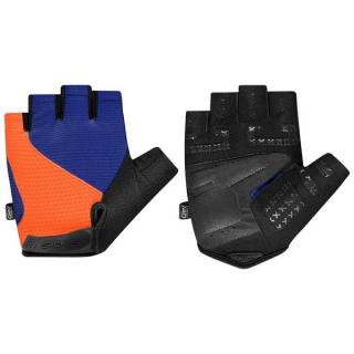 Pánské cyklistické rukavice Expert - modro-oranžové Velikost: XL