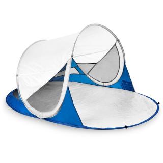 Samorozkládací plážový paravan STRATUS,  UV 40, 195x100x85 cm Barva: Bílo-modrý