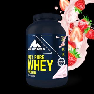 Multipower 100% pure whey protein syrovátkový protein 900 g jahoda