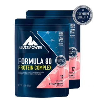 Multipower Formula 80 Protein Complex večerní protein s kaseinem 1 + druhý za 1/2 1020 g Borůvka-jogurt