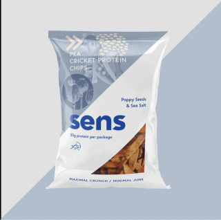 Sens proteinové chipsy s cvrččím proteinem 80 g Mák & mořská sůl