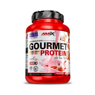 Amix Gourmet Protein Příchuť: Bílá čokoláda-jahoda, Velikost: 1000g