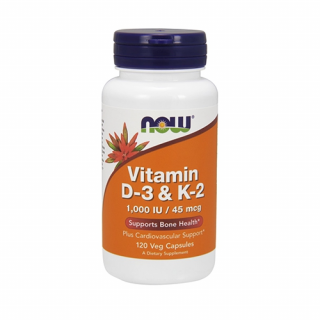 Now Foods Vitamin D3 & K2 120 kapslí Velikost: 120 kapslí