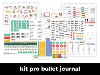 Měsíční samolepkový kit - bullet journal | Srpen 2022
