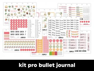 Měsíční samolepkový kit - bullet journal | Srpen 2023