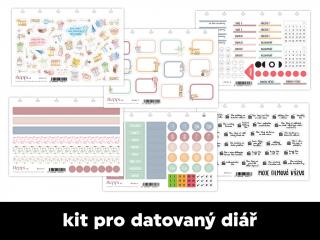 Měsíční samolepkový kit - datovaný diář | Březen 2023