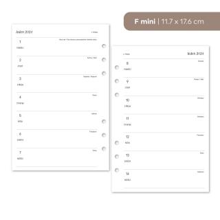 Náplň do diáře - Kalendář 2024, T1S čistý Velikost náplně: F mini