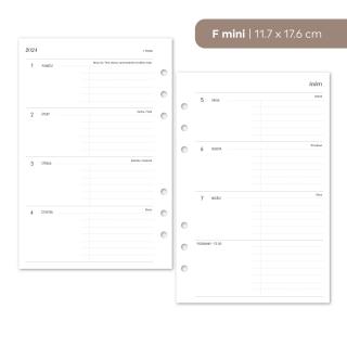 Náplň do diáře - Kalendář 2024, T2S horizontální čistý + to do Velikost náplně: F mini