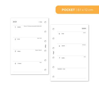 Náplň do diáře - Kalendář 2024, T2S horizontální čistý Velikost náplně: Pocket