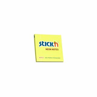 Samolepicí bloček Hopax Stick'n Neon Žlutá | 76x76 mm, 100 listů