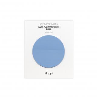 Samolepicí bloček Transparentní listy kulaté modré | 50 mm, 30 listů