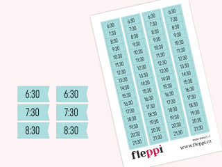 Samolepky Čas - půl Barva samolepek: pastelově mint