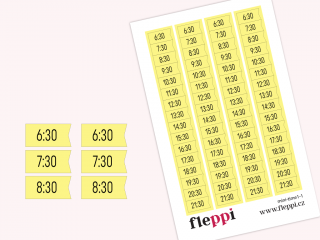 Samolepky Čas - půl Barva samolepek: pastelově žlutá