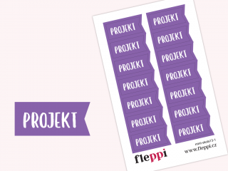 Samolepky Školní - projekt Barva samolepek: fialová