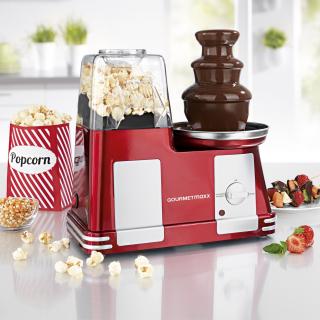 stroj na popcorn + čokoládová fontána