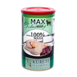 MAX Deluxe Dog 3/4 kuřete se zvěřinou 1200g - Sokol Falco